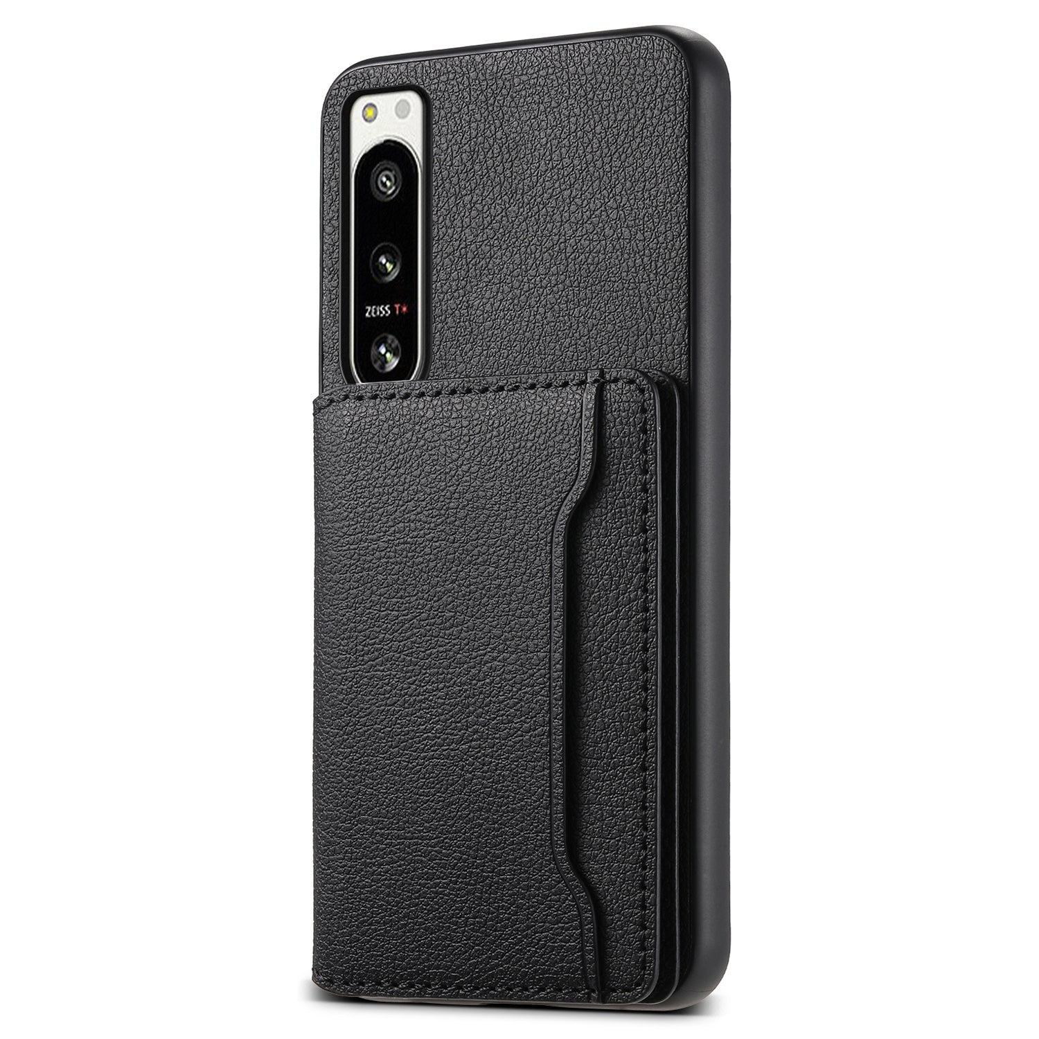 For Sony Xperia 5 IV 5G Case Drop-proof Calf Texture Card Holder Back Cover For Sony Xperia 5 IV 5G Case Drop-proof Calf Texture Card Holder Back Cover